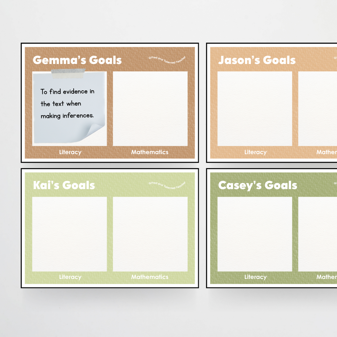 Goal Setting Bundle - Woodland Classroom Decor