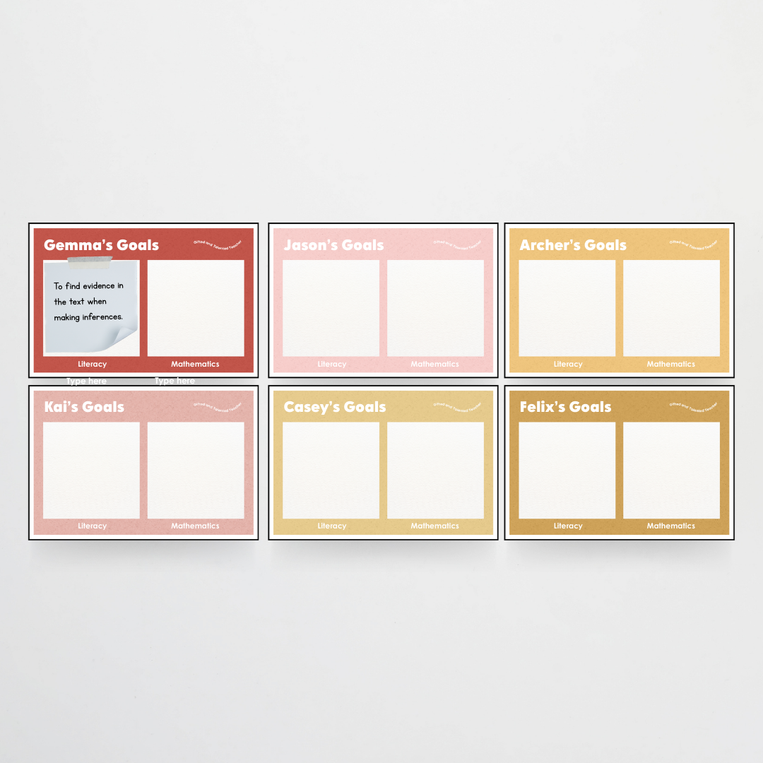 Goal Setting Template: 2 Goals - Little Circus Classroom Decor