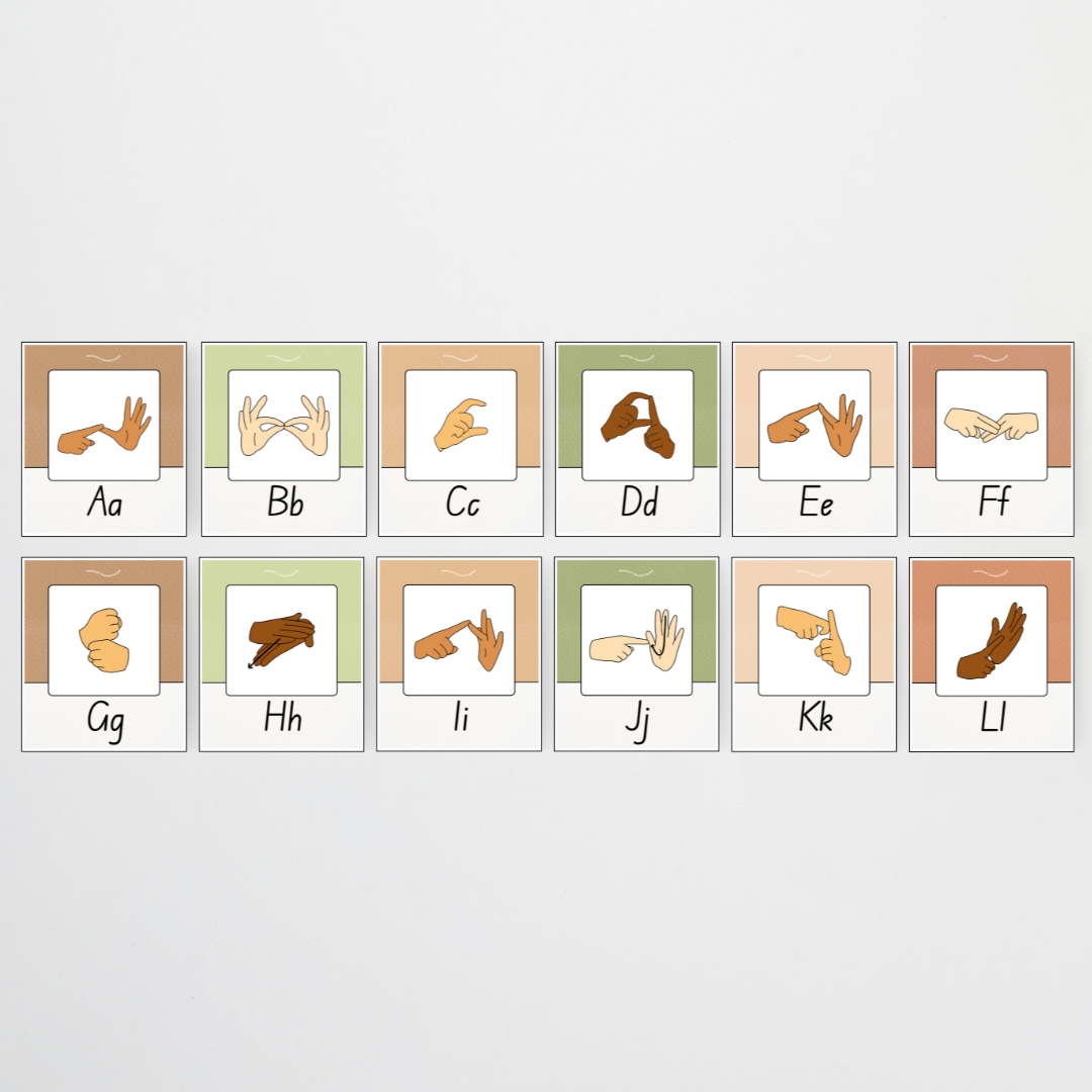 Auslan Alphabet Posters - Woodland Classroom Decor