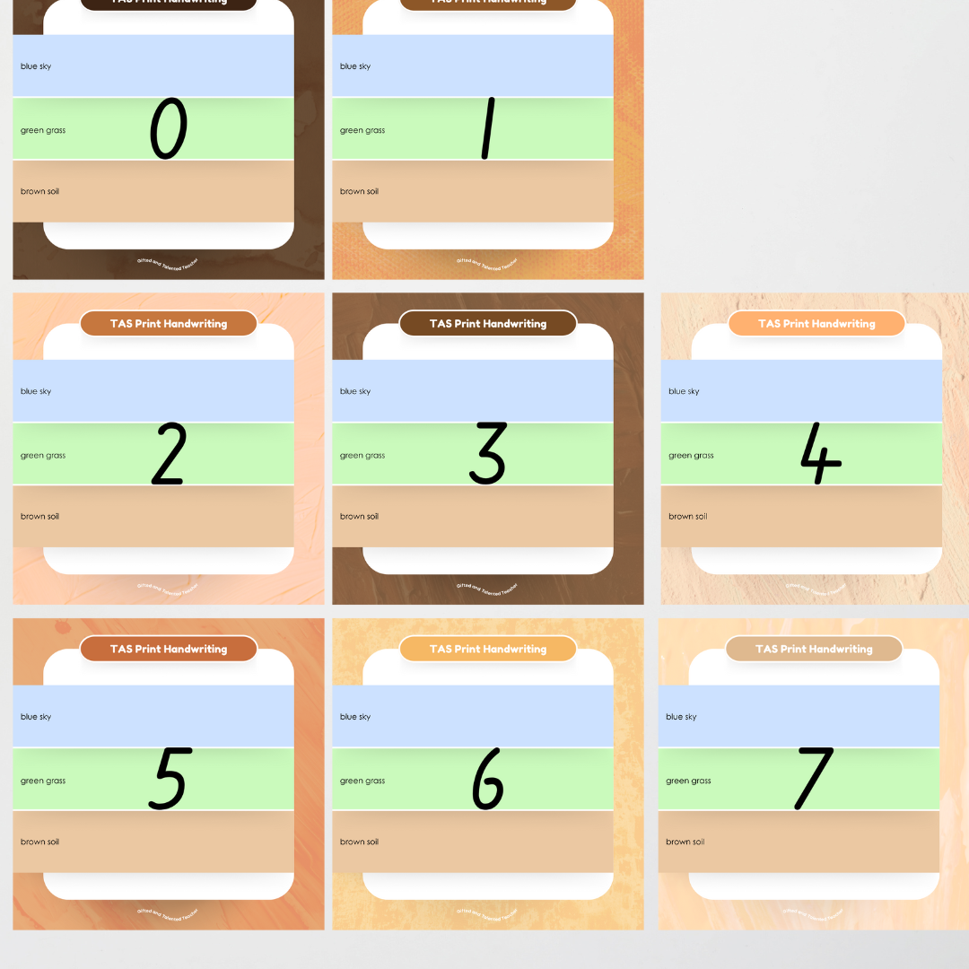 Tasmanian Foundation Font: Sky, Grass, Soil Handwriting Posters - Neutral