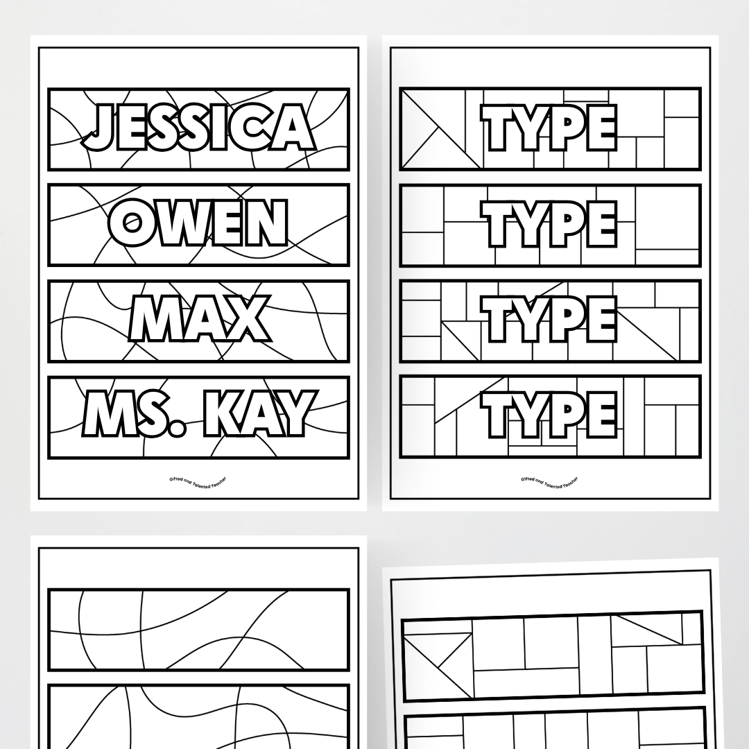 Zentangle Back to School Art Activity Classroom Resource