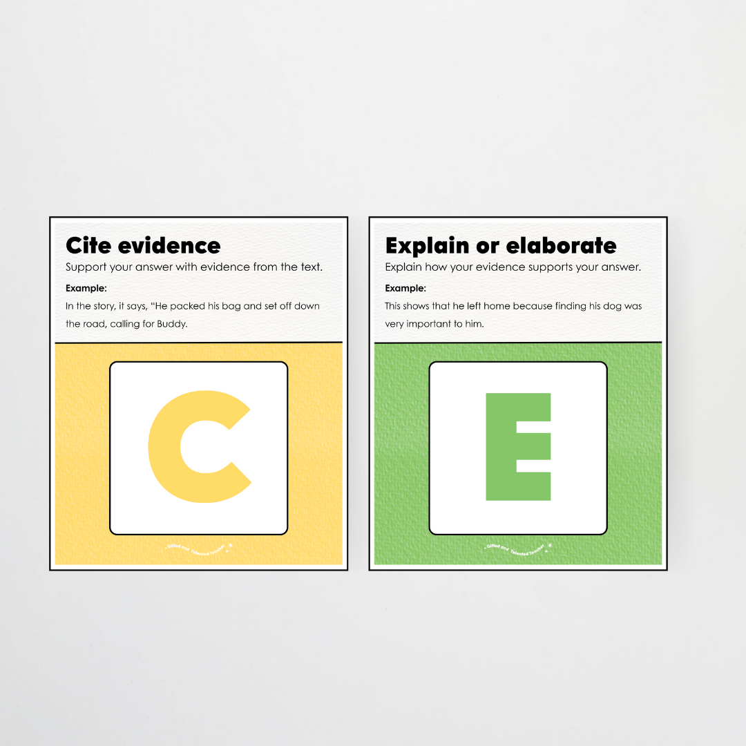 RACE Writing Strategy Poster Set - Rainbow Classroom Decor - Teacher Resources & Classroom Decor