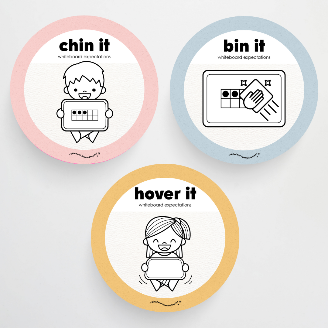 Mini Whiteboard Expectations, Prompts and Cues: Circle Icons - Little Circus Classroom Decor