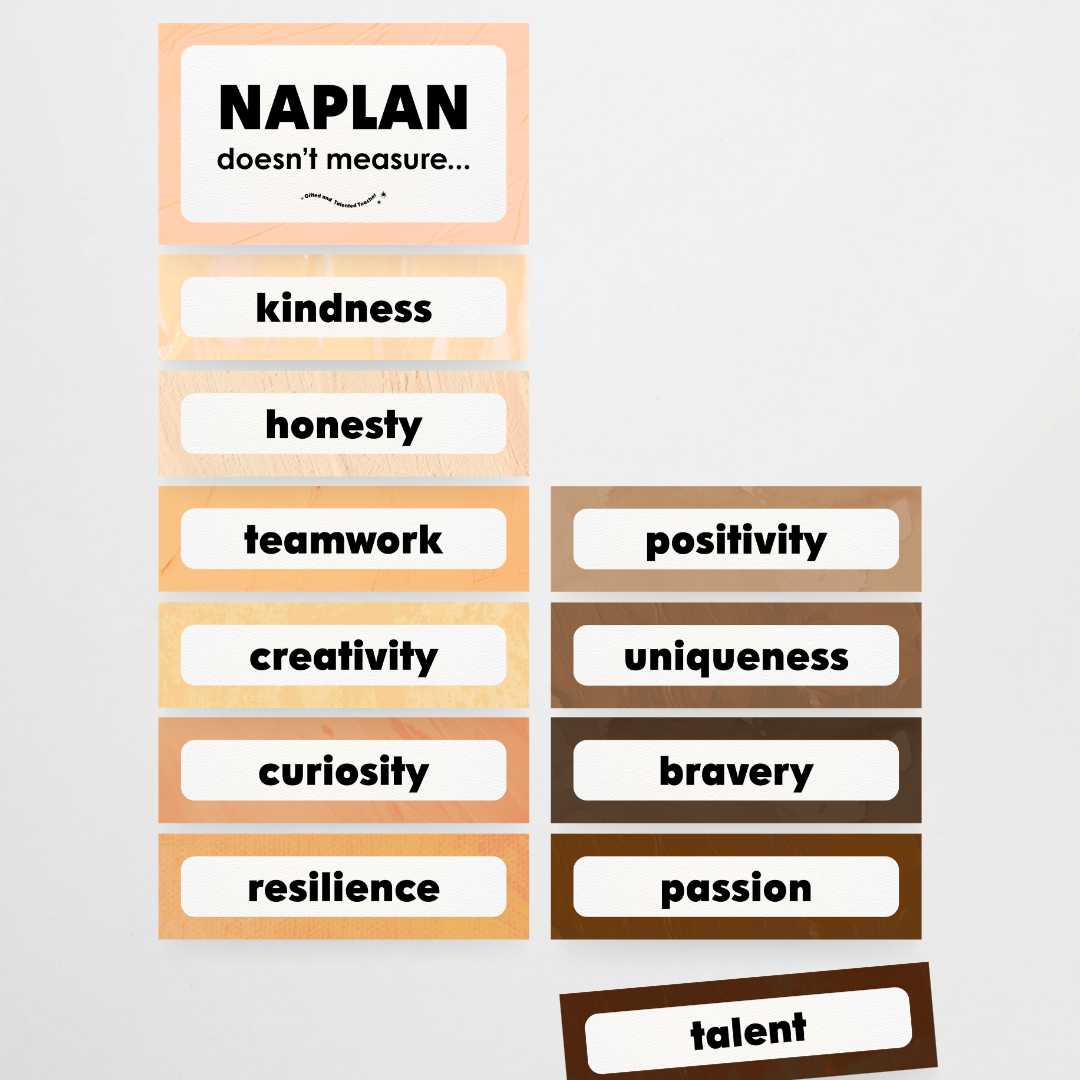 NAPLAN Doesn't Measure - Neutral Classroom Decor - Teacher Resources & Classroom Decor