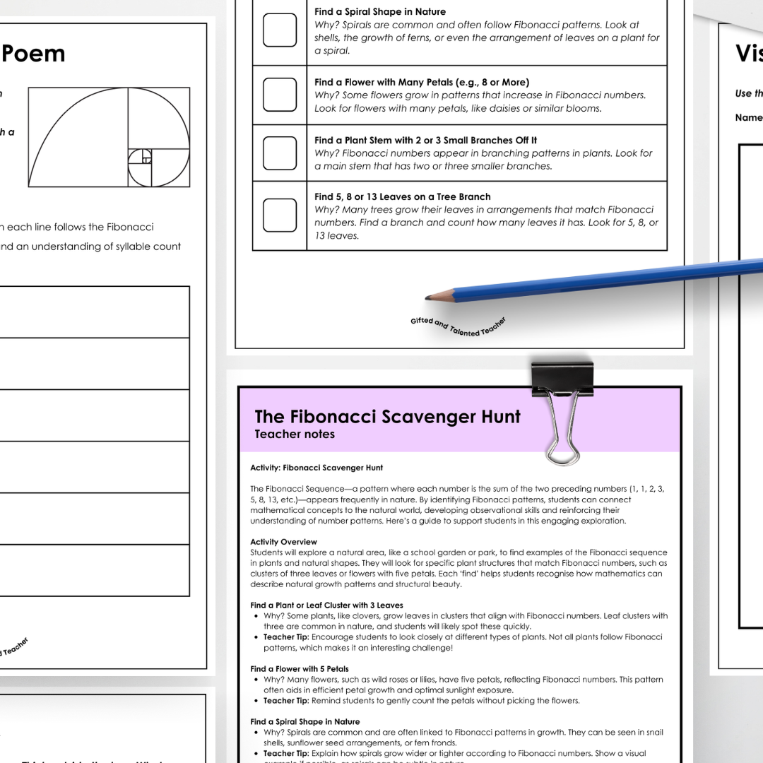 Fibonacci Day - Poem Activity