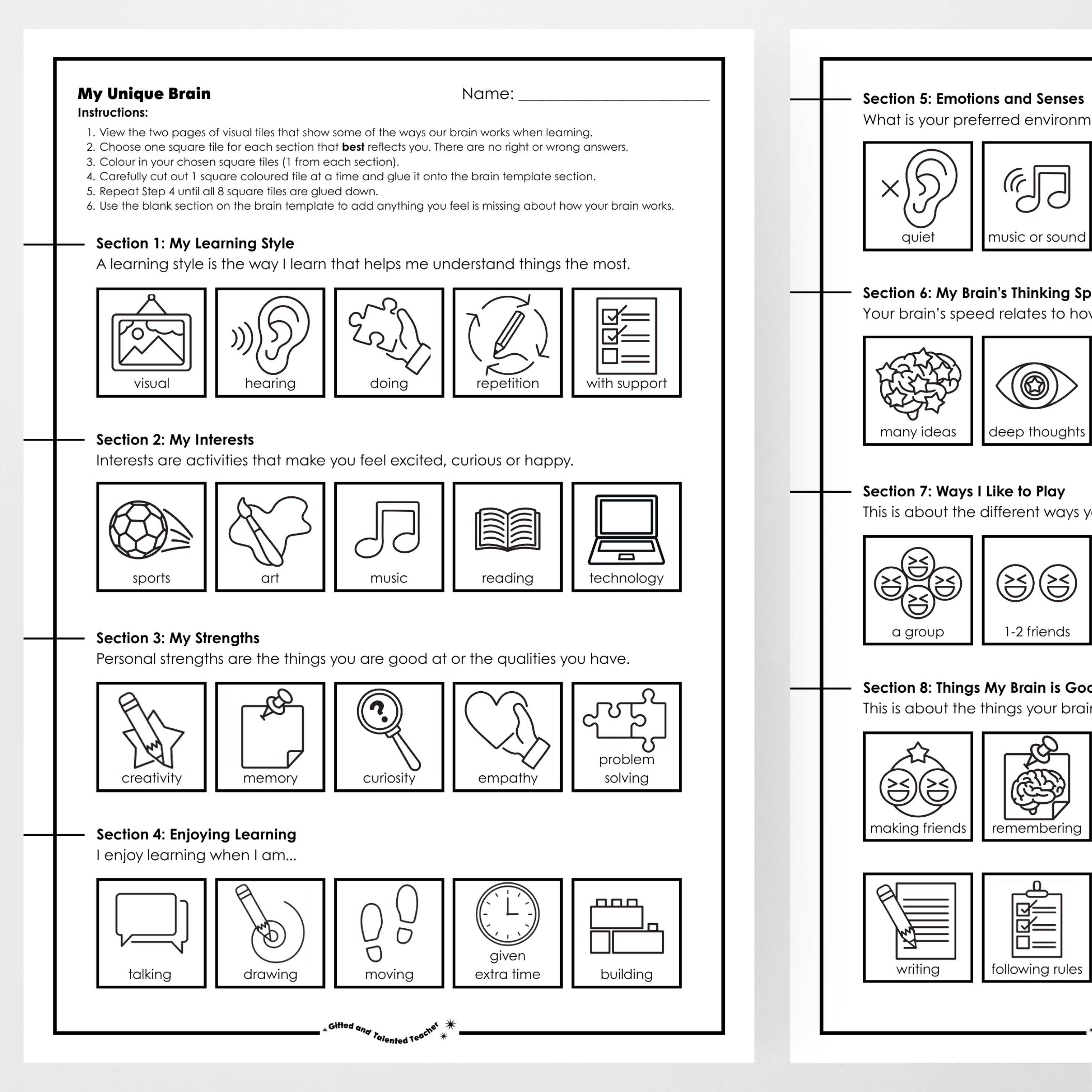 Neurodiversity - My Unique Brain Craft Activity and Teacher Slides - Teacher Resources & Classroom Decor