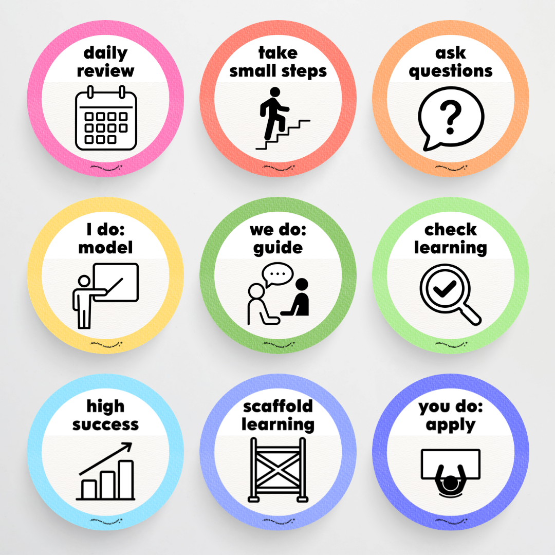 Principles of Instruction - Rainbow Classroom Decor