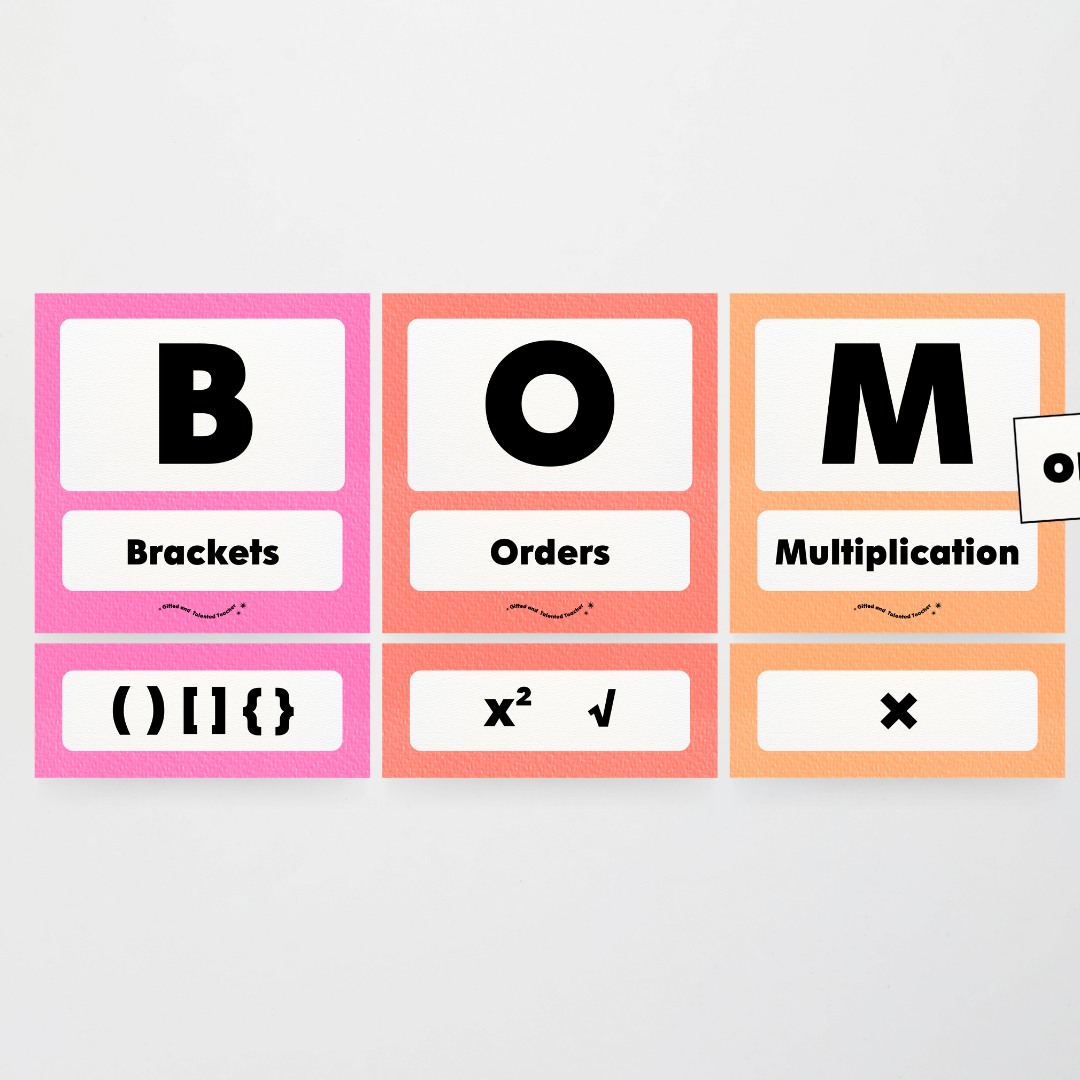 BOMDAS Order of Operations - Rainbow Classroom Decor - Teacher Resources & Classroom Decor