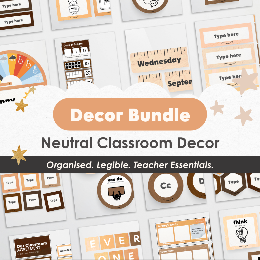 Neutral Classroom Decor Bundle