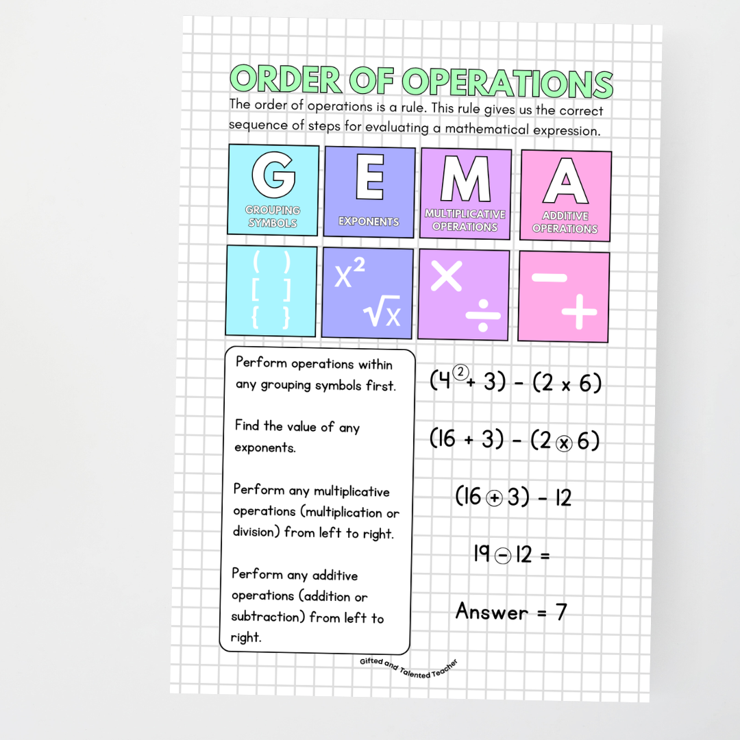 Order of Operations: GEMS or GEMA