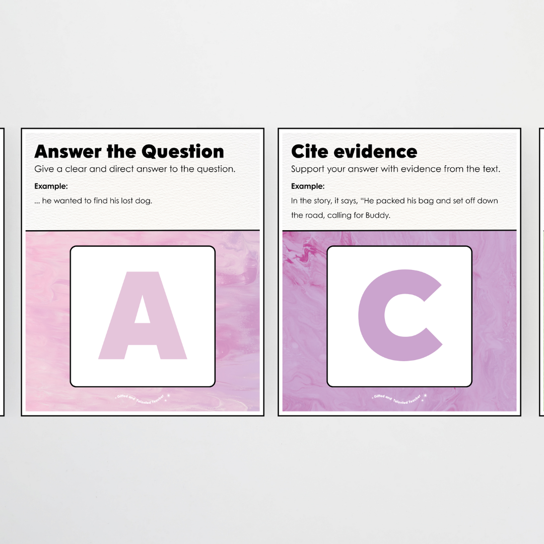 RACE Writing Strategy Poster Set - Sea Life Classroom Decor - Teacher Resources & Classroom Decor
