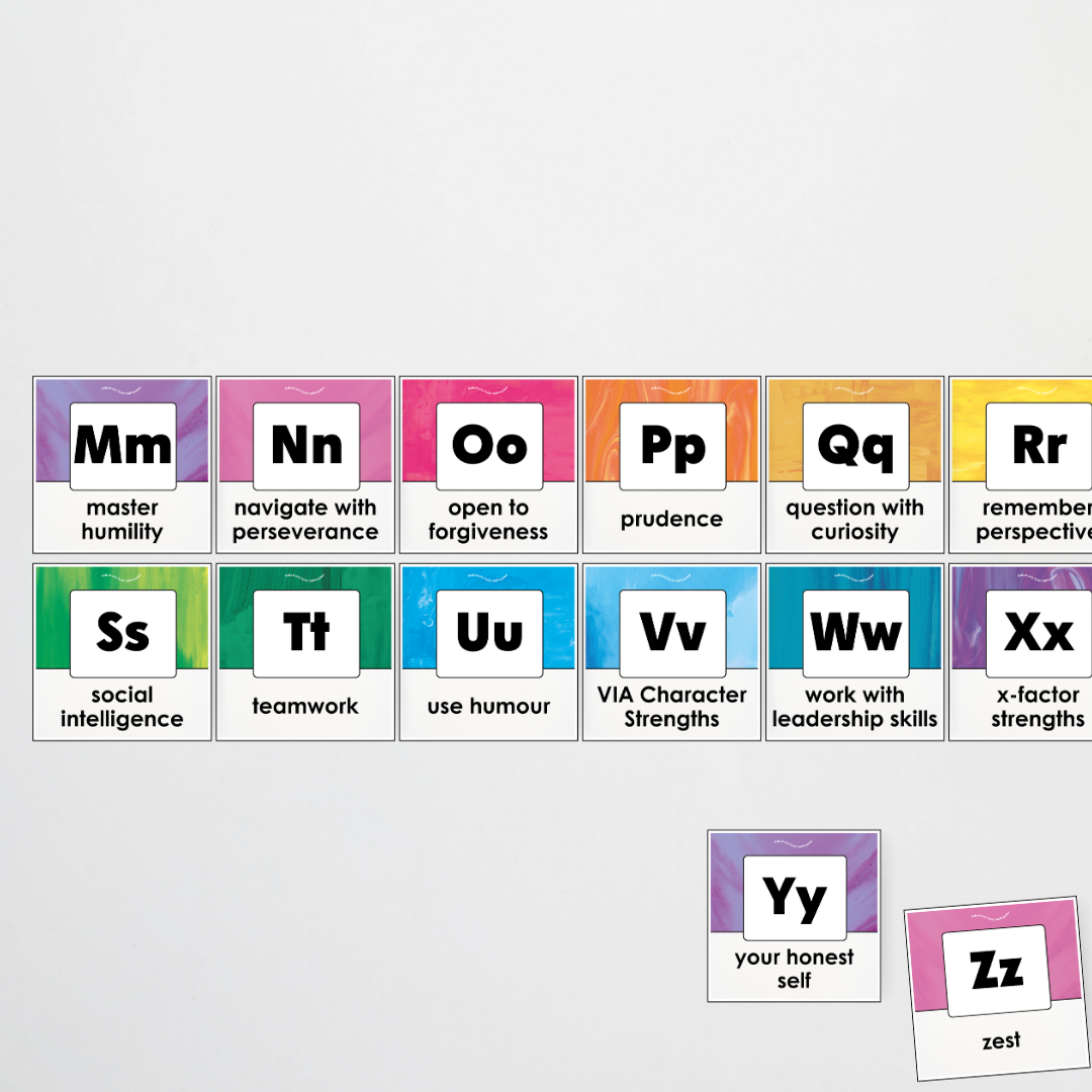 A-Z Character Strengths - Australian Fauna and Flora Classroom Decor