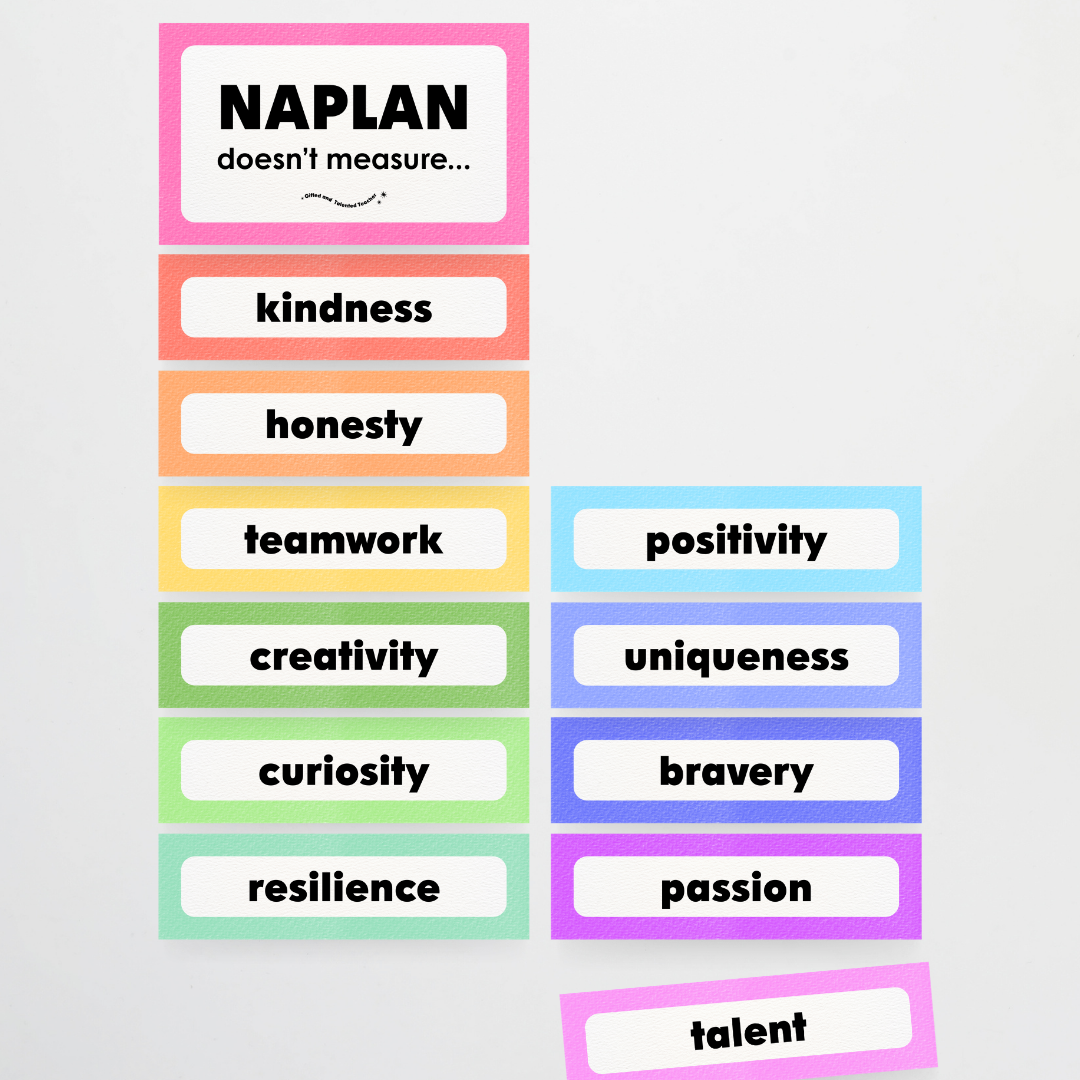 NAPLAN Doesn't Measure - Rainbow Classroom Decor - Teacher Resources & Classroom Decor