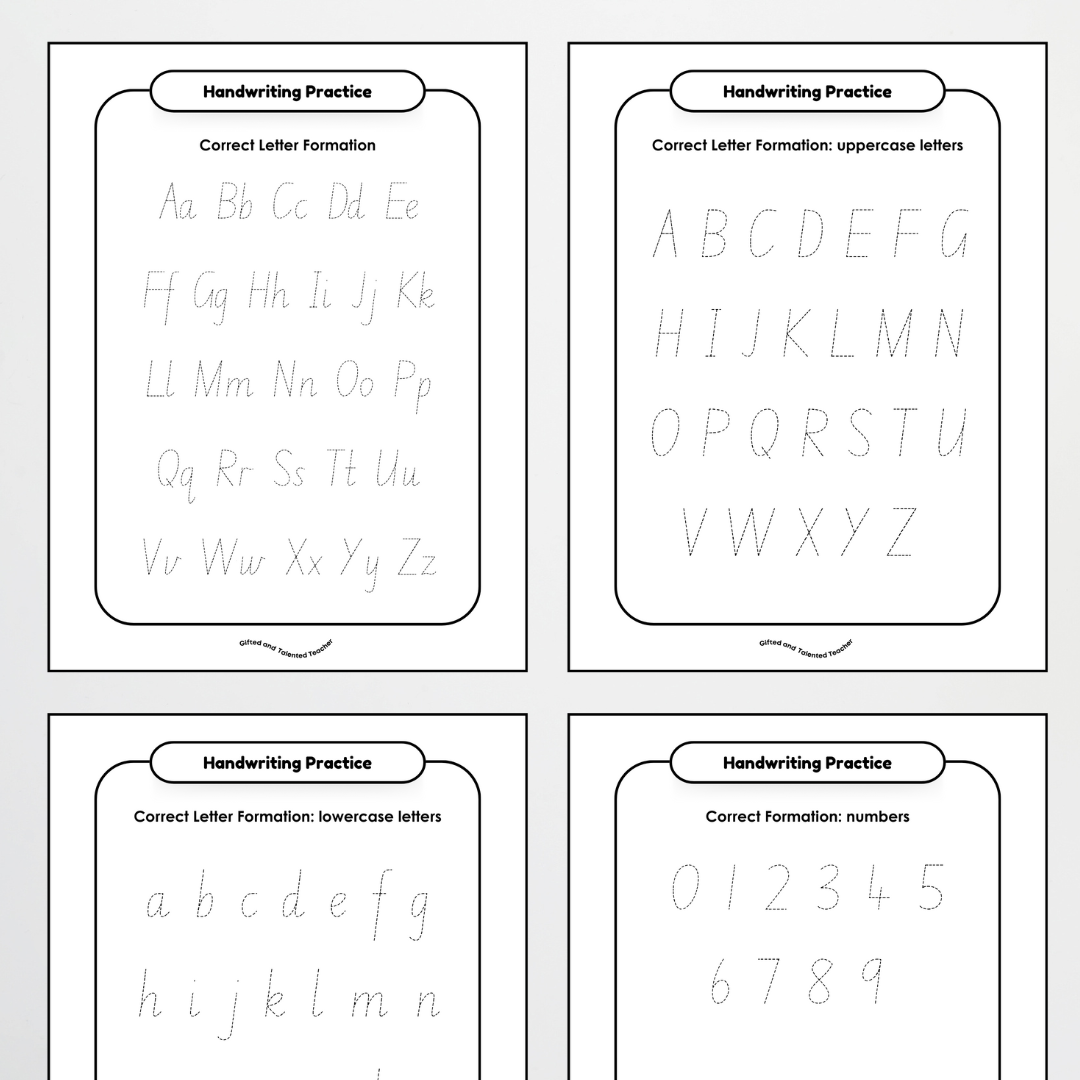 NSW Precursive Handwriting Tracing Mats - Neutral