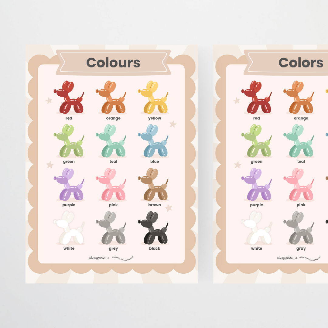 Color / Colour Posters - Little Circus Classroom Decor