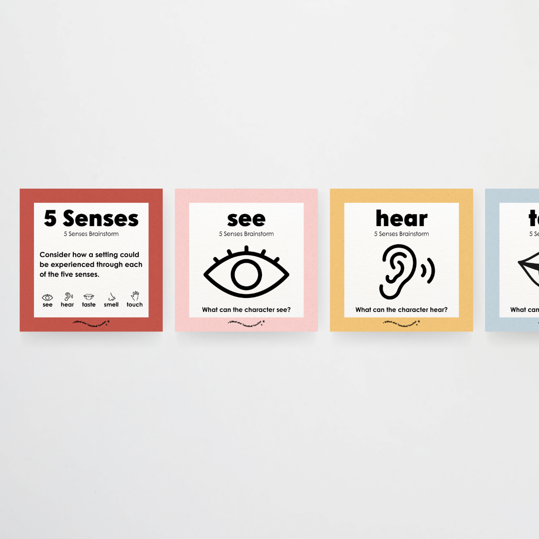 5 Senses Brainstorm Posters - Little Circus Classroom Decor