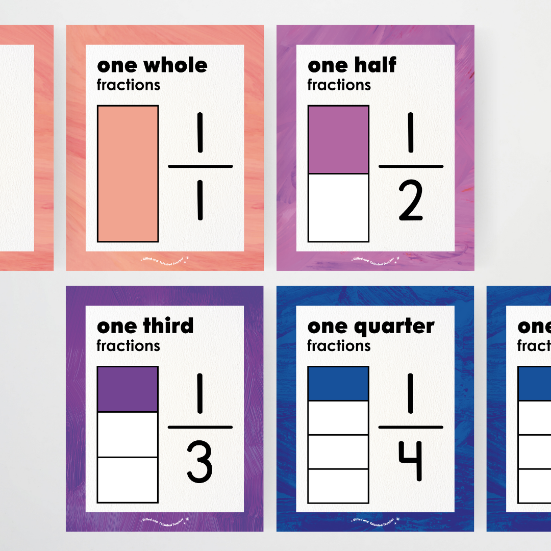 Fractions Posters Wall Display Resource - Insect Life Classroom Decor