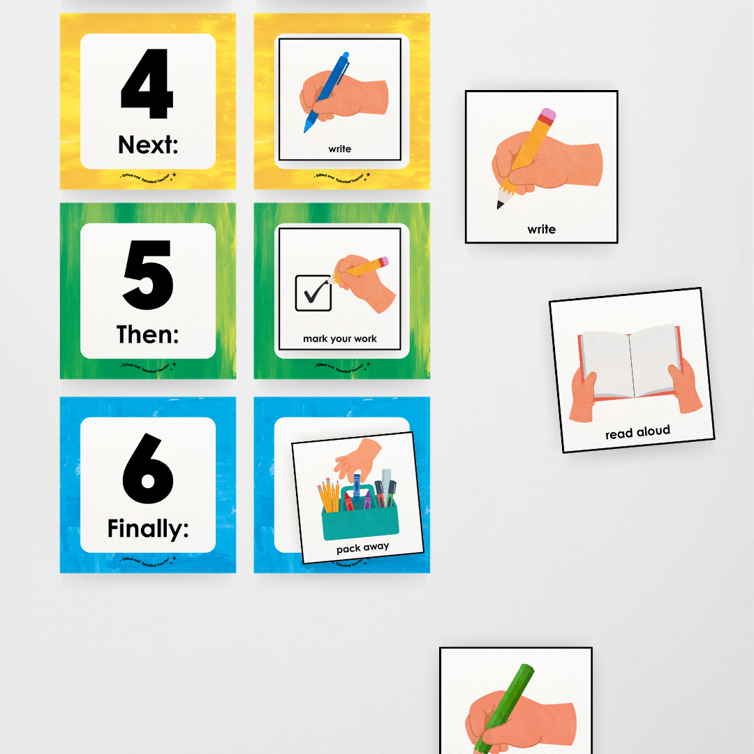 First Next Then Instructional Icons Classroom Display - Australian Fauna and Flora Classroom Decor