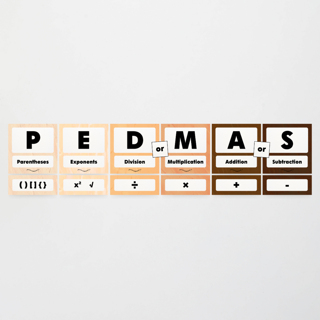 PEDMAS Order of Operations - Neutral Classroom Decor - Teacher Resources & Classroom Decor