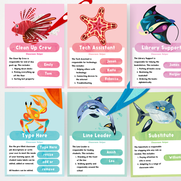 Pete Cromer Classroom Jobs Sea Life Collection