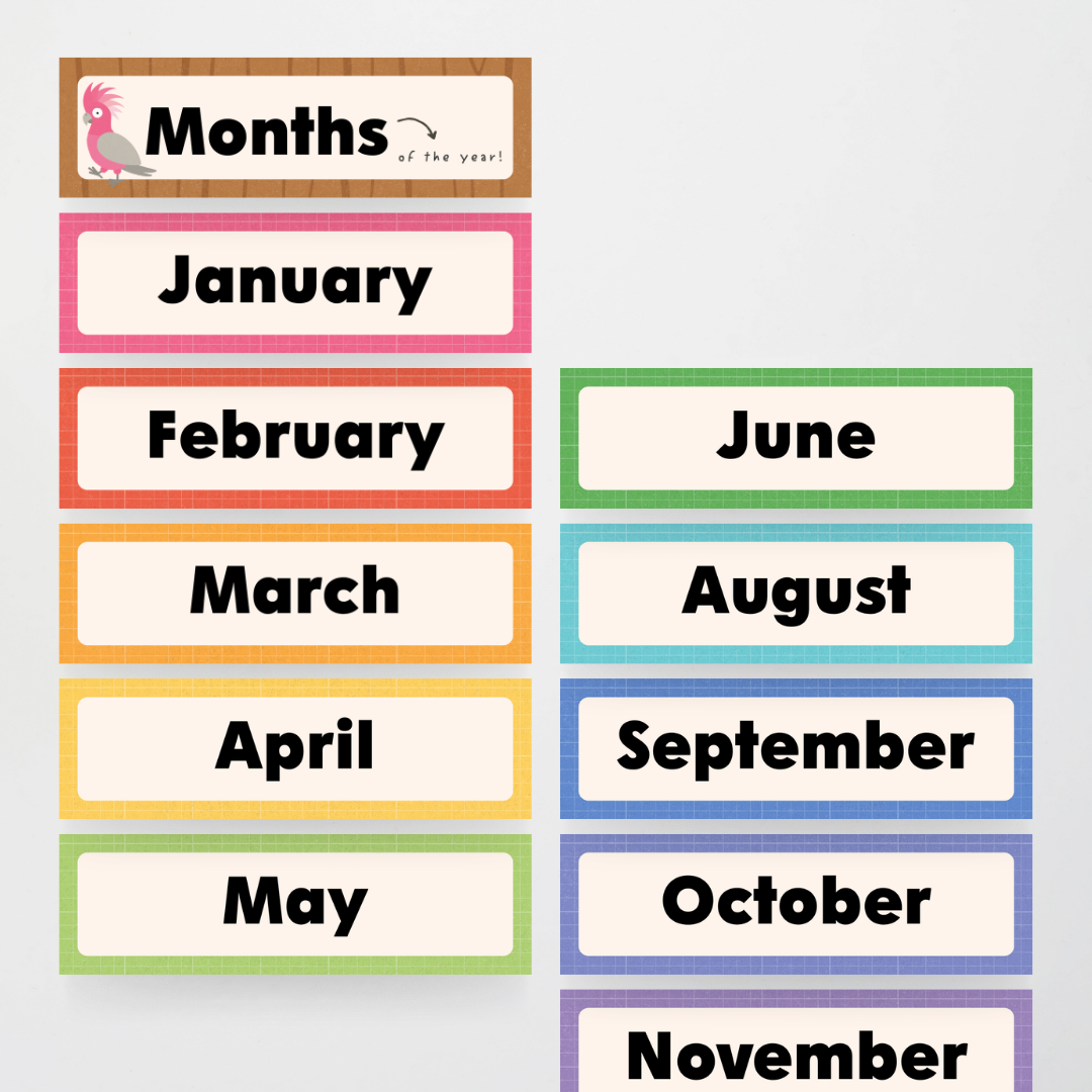 Philip Bunting: Months of the Year - Back to School Classroom Decor