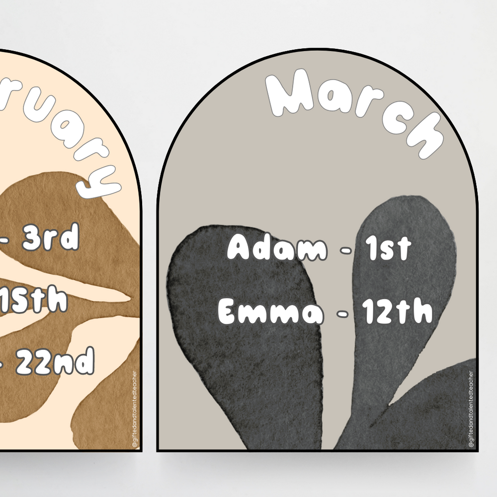 Matisse: Birthday Bumps - Neutral Classroom Decor | Gifted and Talented ...