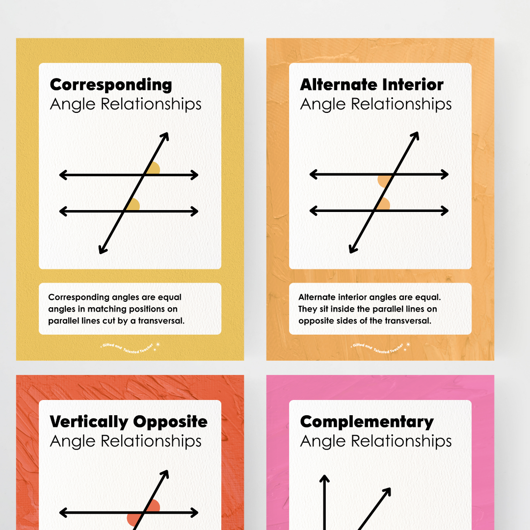 Angle Relationships Posters - North America Classroom Decor - Teacher Resources & Classroom Decor