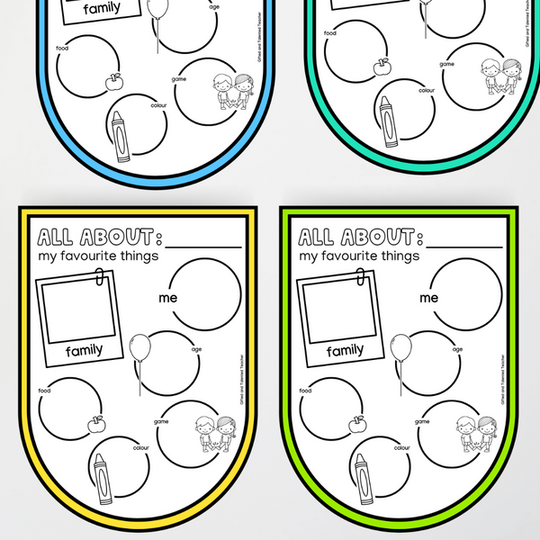 Back to School - All About Me: Slides and Curved Bunting Activity - Lower Grades - Teacher Resources & Classroom Decor