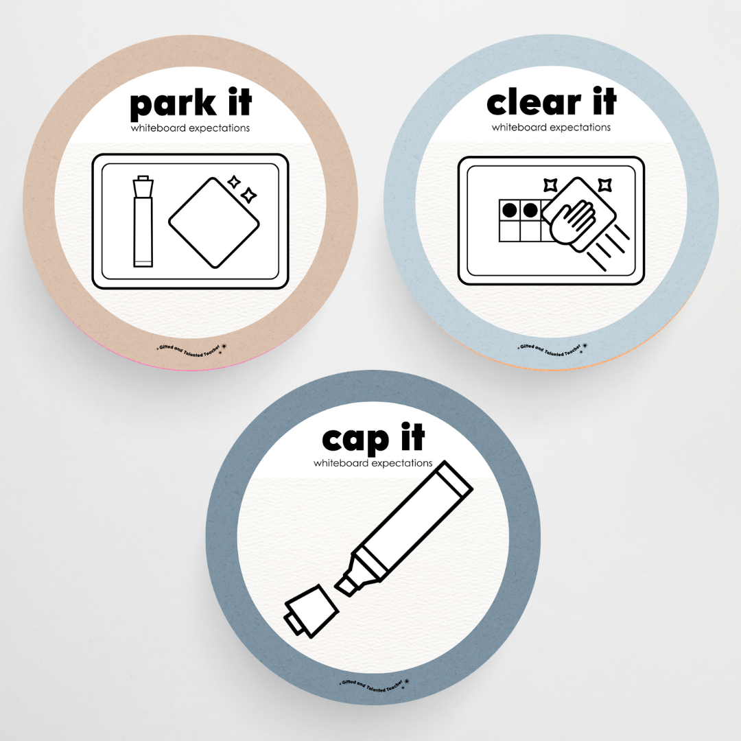 Mini Whiteboard Expectations, Prompts and Cues: Circle Icons - Little Circus Classroom Decor