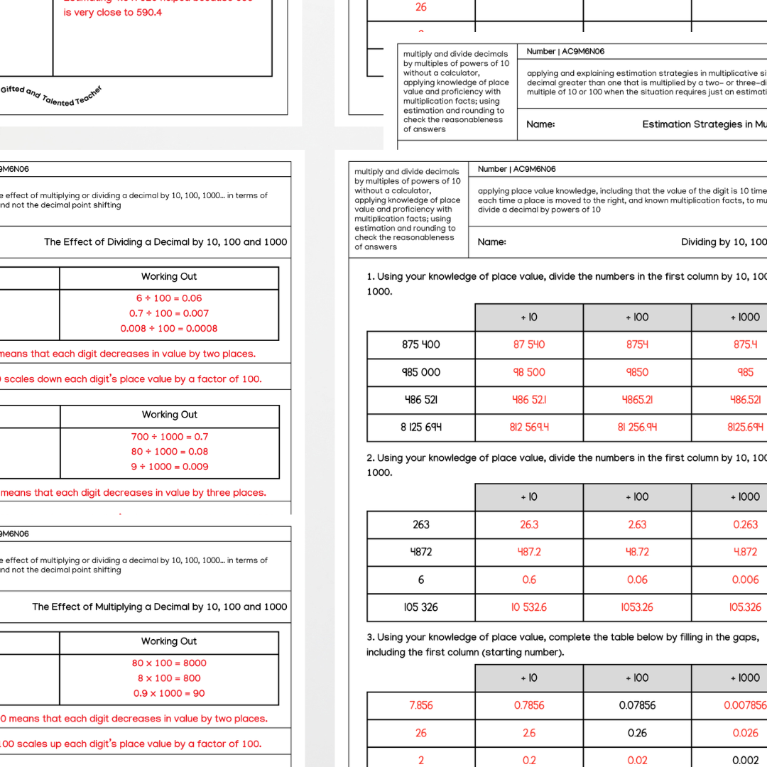 Number - Year 6 Australian Curriculum AC9M6N06