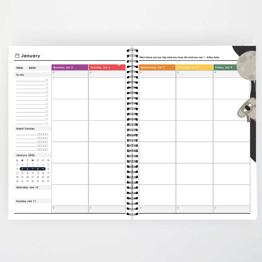 x Philip Bunting: 2026 Weekly Teacher Planner - Watch this Space Classroom Decor