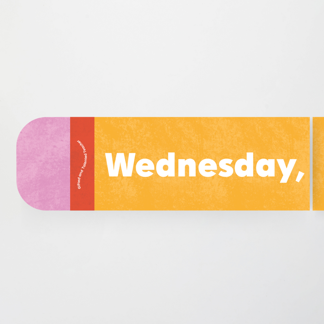 School Pencil Flip Calendar - Rainbow Classroom Decor