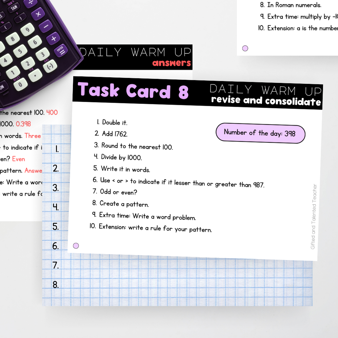 Daily Math Challenge Mathematics Daily Challenge: Revise and Consolidate Teacher Resources