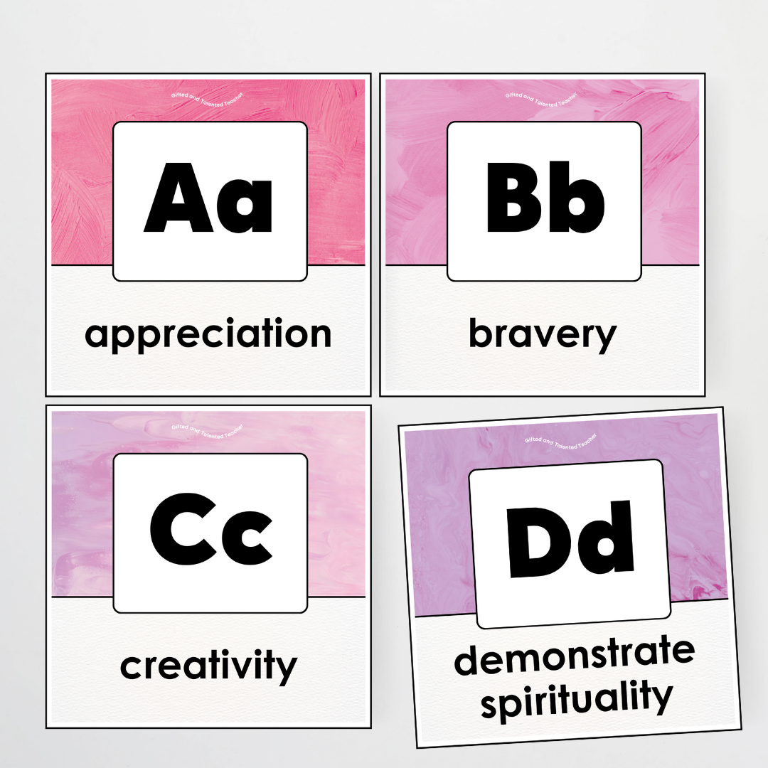 A-Z Character Strengths - Sea Life Classroom Decor
