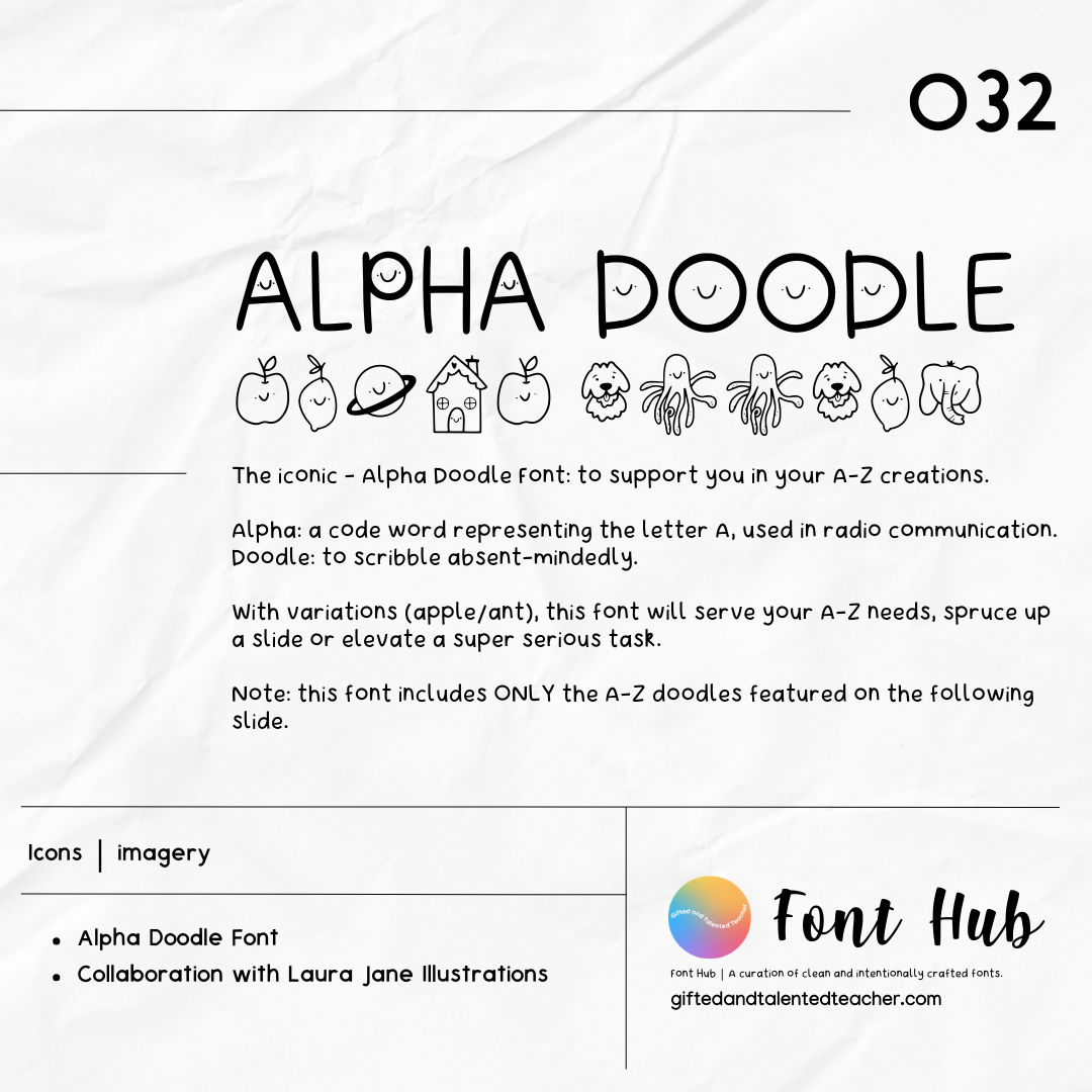 Alpha Doodle - GT Font x Laura Jane Illustrations