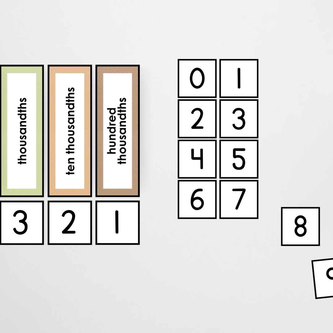 Place Value Card Display - Woodland Classroom Decor