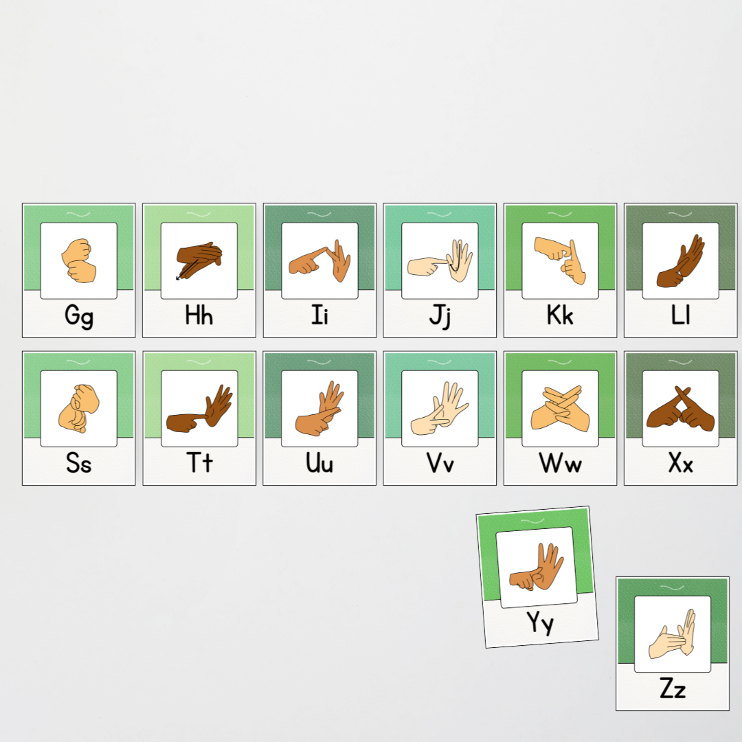 Auslan Alphabet Posters - Leafy Greens Classroom Decor