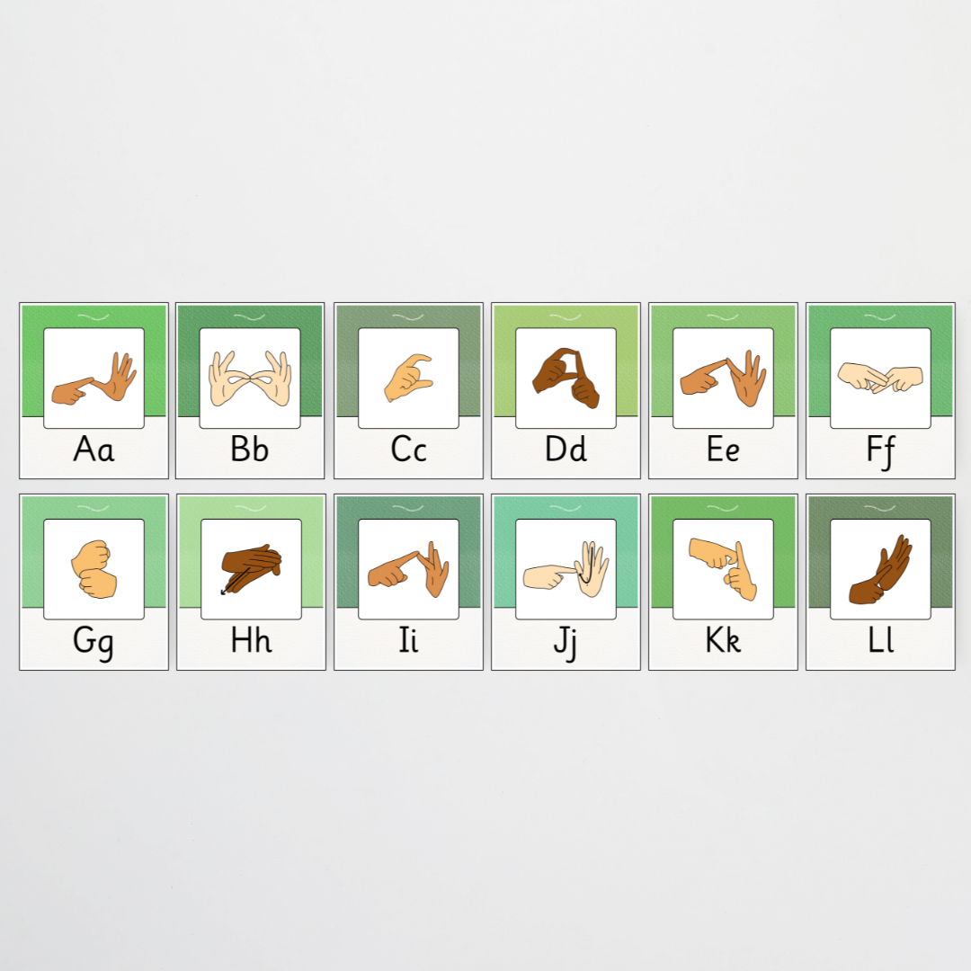 Auslan Alphabet Posters - Leafy Greens Classroom Decor