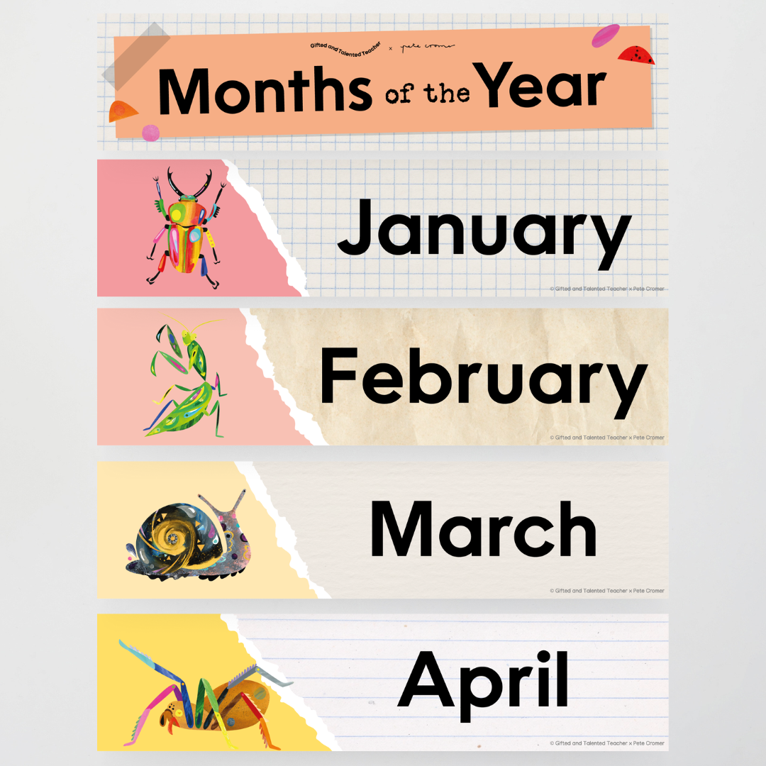 Pete Cromer: Months of the Year - Insect Life Classroom Decor