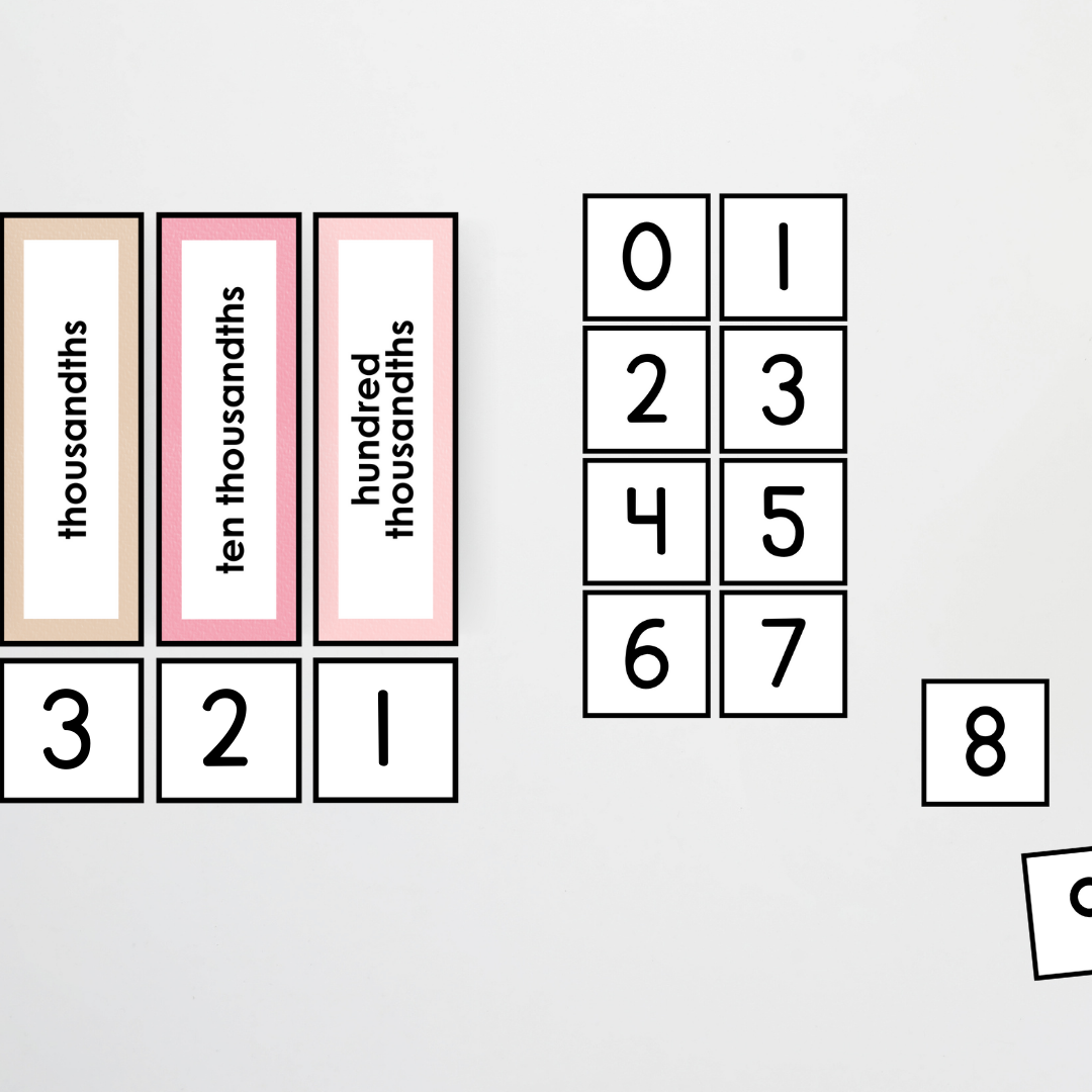 Place Value Card Display - Farmers Market Classroom Decor