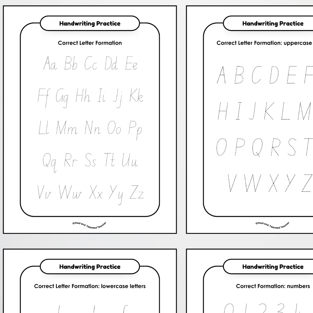 NSW Precursive Handwriting Tracing Mats - Rainbow