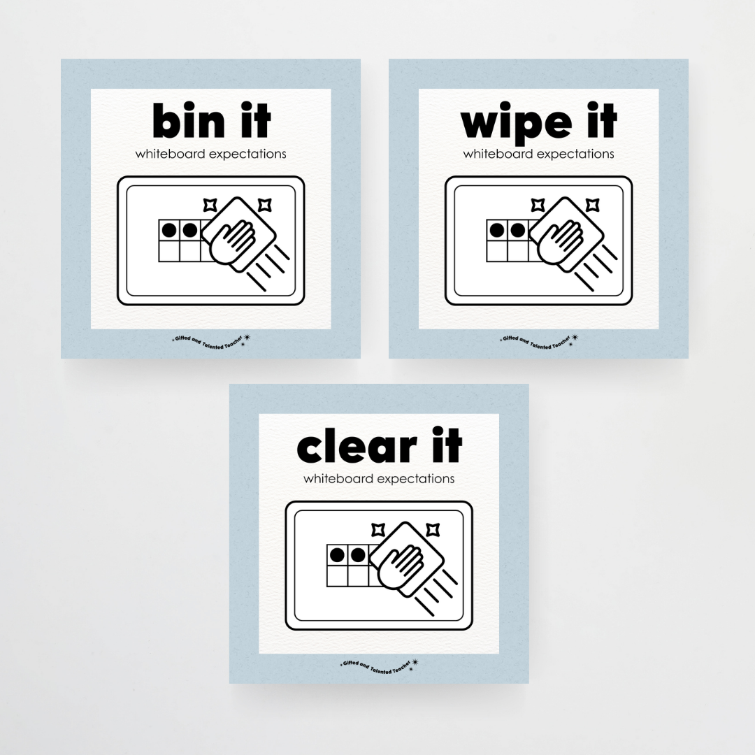 Mini Whiteboard Expectations, Prompts and Cues: Square Icons - Little Circus Classroom Decor - Teacher Resources & Classroom Decor