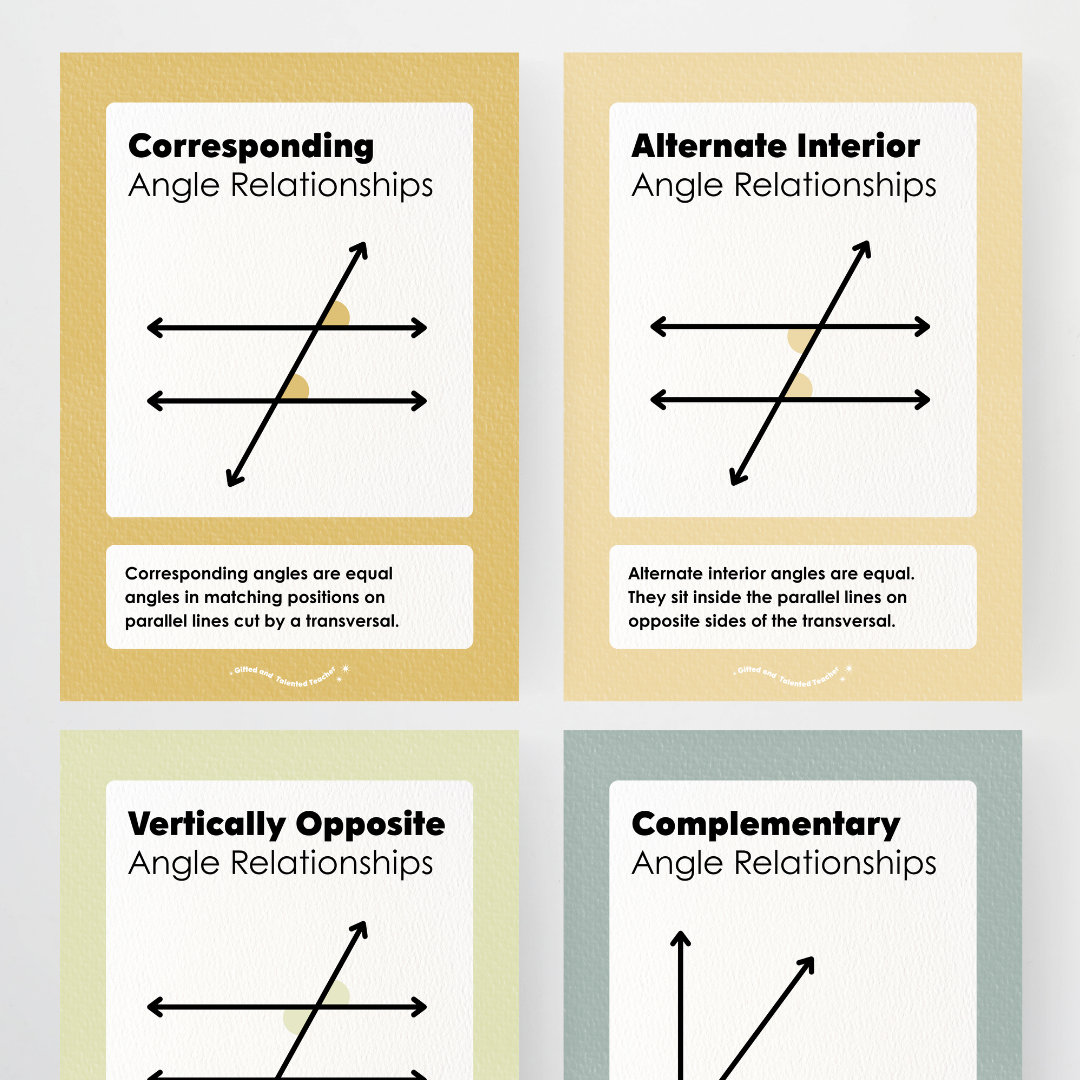 Angle Relationships Posters - Farmers Market Classroom Decor