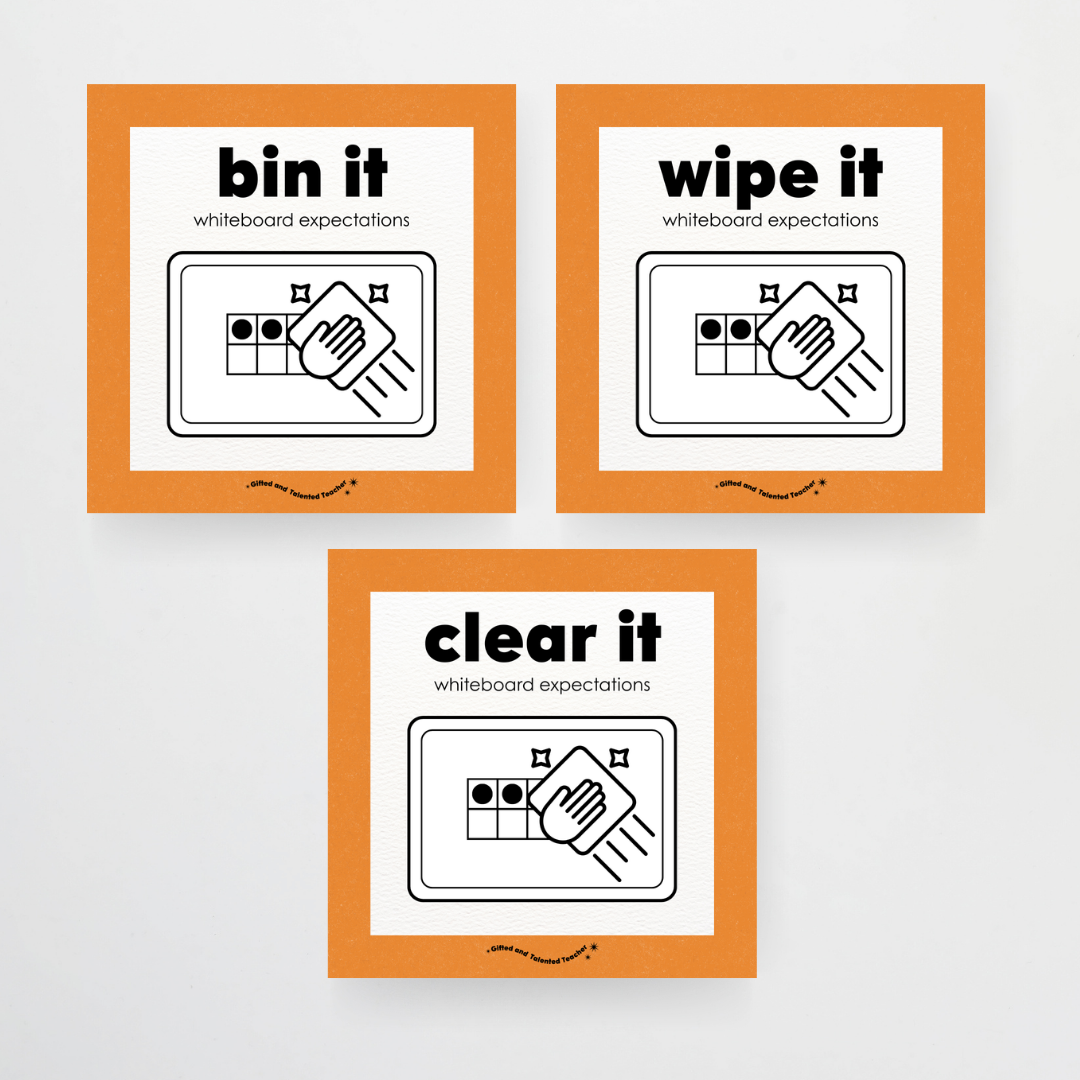 Philip Bunting: Mini Whiteboard Expectations, Prompts and Cues: Square Icons - Watch this Space Classroom Decor - Teacher Resources & Classroom Decor