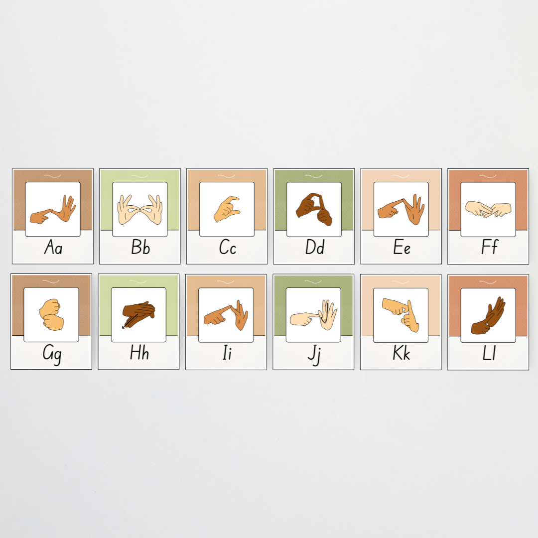 Auslan Alphabet Posters - Woodland Classroom Decor