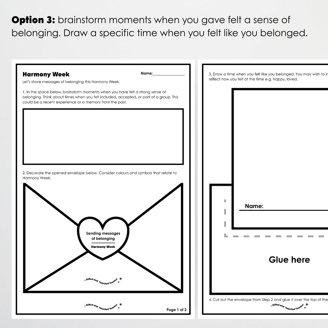 Harmony Day and Harmony Week: Letters and Messages of Belonging Classroom Activity - Teacher Resources & Classroom Decor