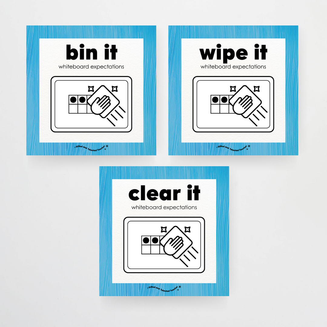 Pete Cromer: Mini Whiteboard Expectations, Prompts and Cues: Square Icons - Insect Life Classroom Decor - Teacher Resources & Classroom Decor
