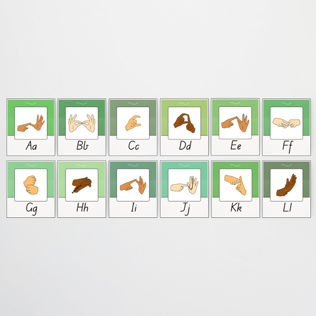 Auslan Alphabet Posters - Leafy Greens Classroom Decor