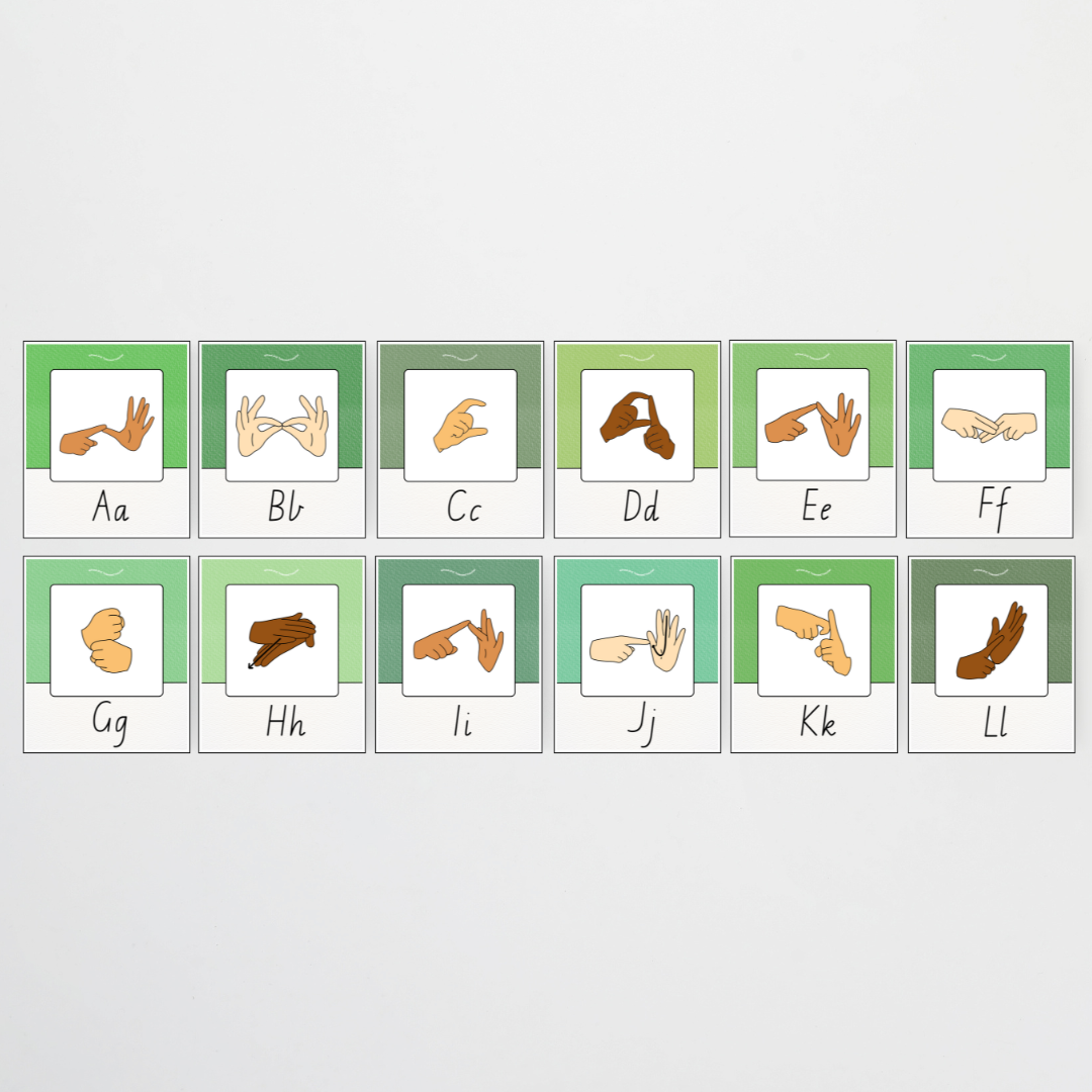 Auslan Alphabet Posters - Leafy Greens Classroom Decor
