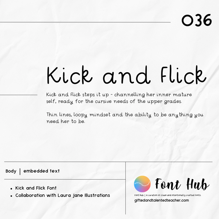 Kick & Flick - x Laura Jane Illustrations | Fonts & Teaching Resources